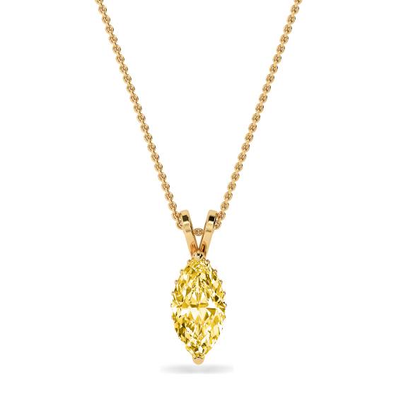 Marquise-Anhänger mit gelbem Diamanten (Solitär)