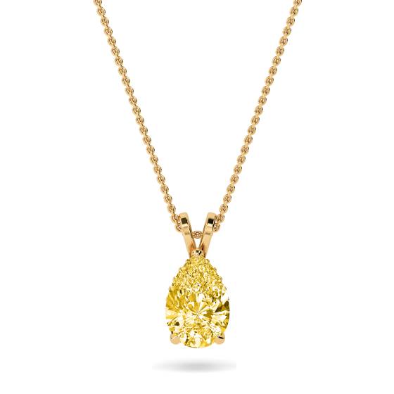 Birnenförmiger gelber Diamant-Solitär-Anhänger