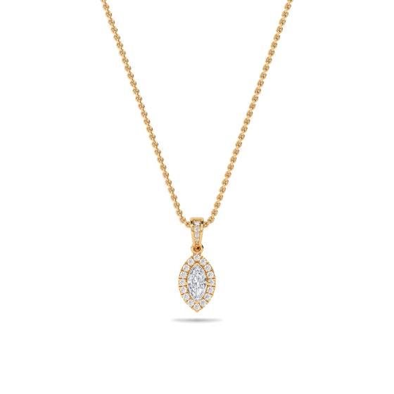 Marquise-Diamant-Anhänger mit Halo-Fassung