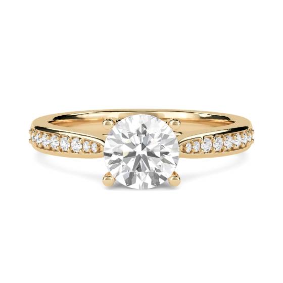 Runder Diamant-Schulter-Set-Ring