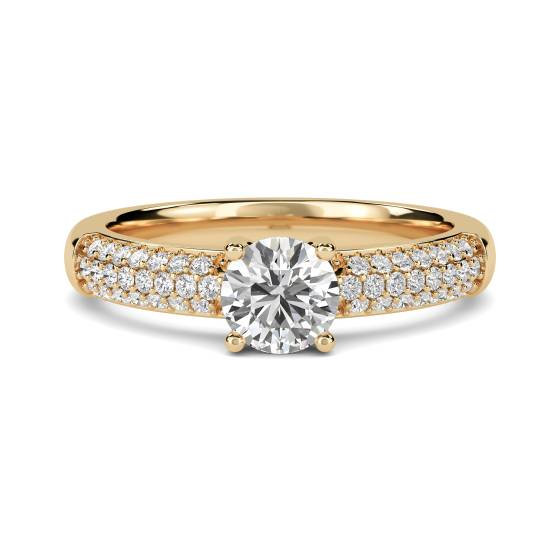 Einzigartiger Vintage-Ring mit rundem Diamanten