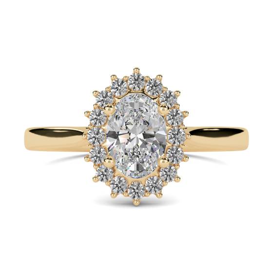 Ovaler Diamant-Halo-Ring