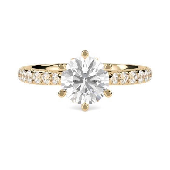 Runder Diamant-Schulter-Set-Ring