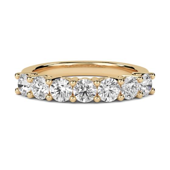 7 Stone Round Diamond Half Eternity Ring