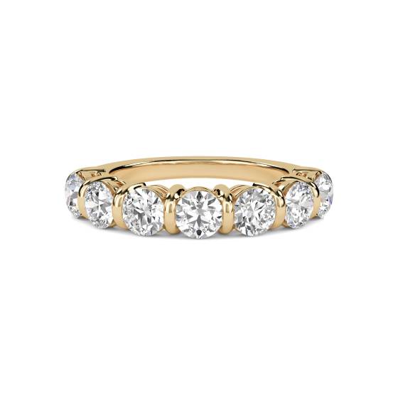 DHRZ0091 Halb-Ewigkeitsring mit 7 runden Diamanten