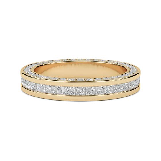 Prinzess- und Runddiamant-Ewigkeitsring