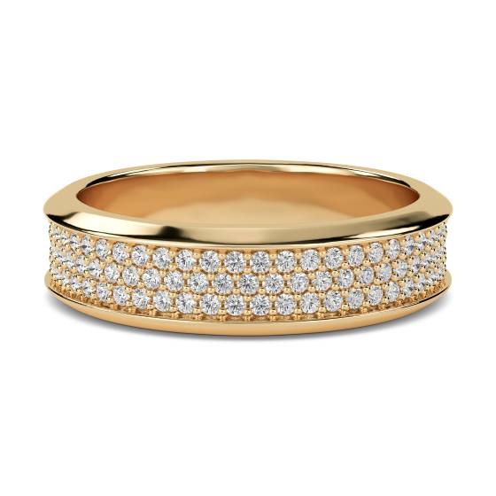 Dreireihiger runder Diamant-Ewigkeitsring