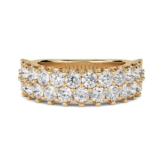 Zweireihiger runder Diamant-Ewigkeitsring