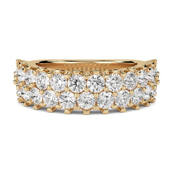 Zweireihiger runder Diamant-Ewigkeitsring