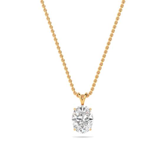 Ovaler Diamant-Solitär-Anhänger
