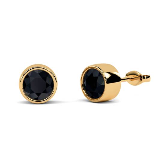 Runde Ohrringe mit schwarzem Diamanten