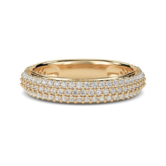 Runder Diamant-Ewigkeitsring mit drei Reihen
