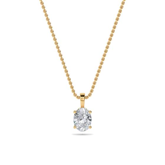 Klassischer ovaler Diamant-Solitäranhänger (0,10 Karat, SI/G-H)