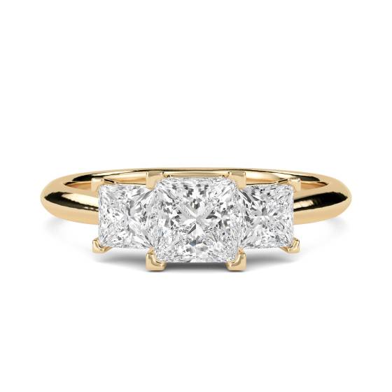 Klassischer Princess-Diamant-Trilogie-Ring