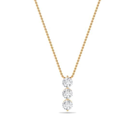 Moderner Anhänger mit rundem Diamanten im Trilogie-Design