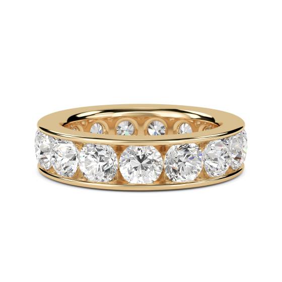 Kanalgefasster 5,5 mm runder Eternity-Diamantring