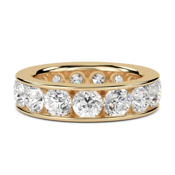 Kanalgefasster 5,5 mm runder Eternity-Diamantring