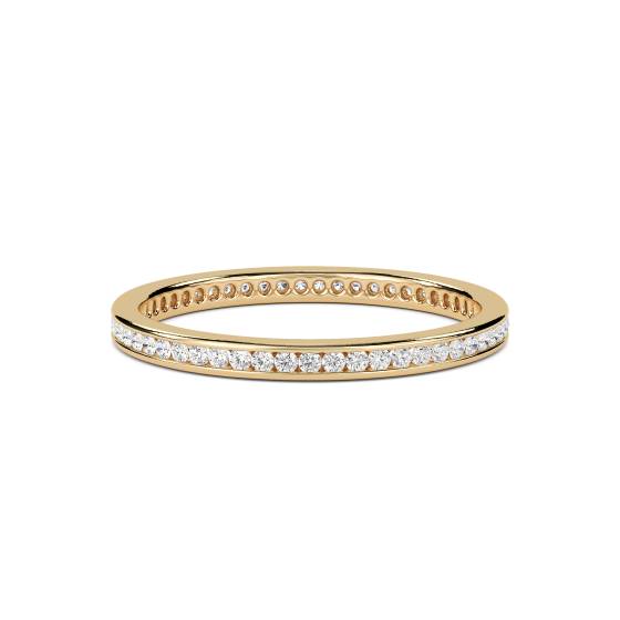 0,25 ct VS/E-F 2 mm Eleganter runder Naturdiamant-Ewigkeitsring