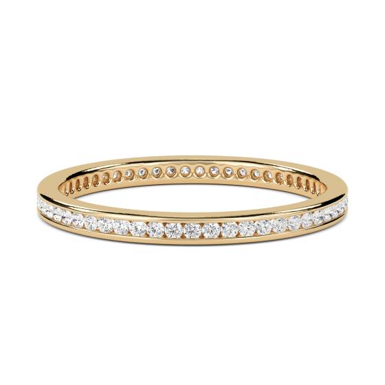 0,25 ct VS/E-F 2 mm Eleganter runder Naturdiamant-Ewigkeitsring