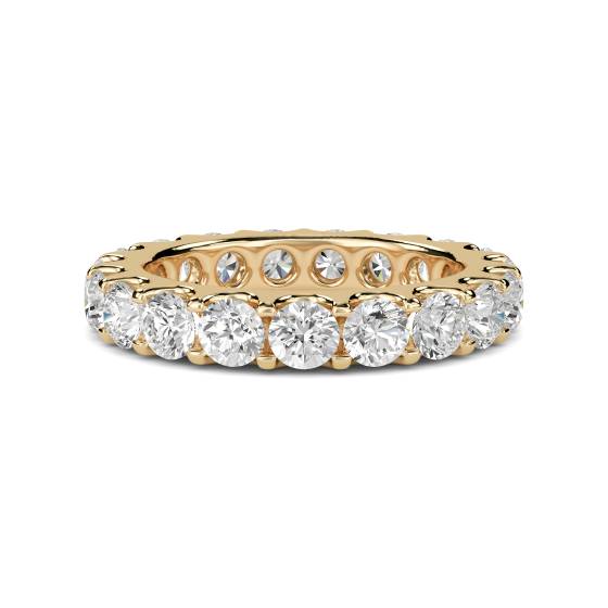 Eleganter, runder Diamantring mit 3,00 ct, durchgehendem Eternity-Design