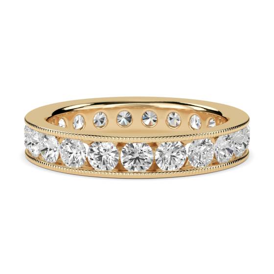 Eleganter, runder Diamantring mit 2,00 ct, durchgehendem Eternity-Design
