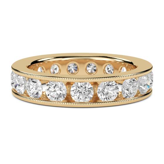 Eleganter, runder Diamantring mit 2,50 ct, der die Ewigkeitsform perfekt ergänzt