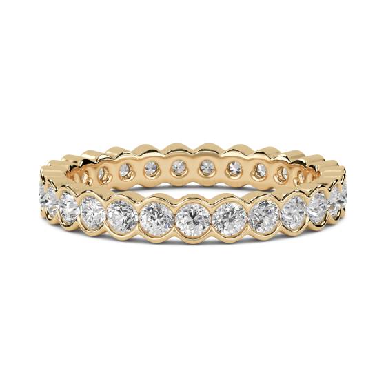 Eleganter, runder Diamantring mit 1,00 ct und Lünettenfassung – ein echter Ewigkeitsring