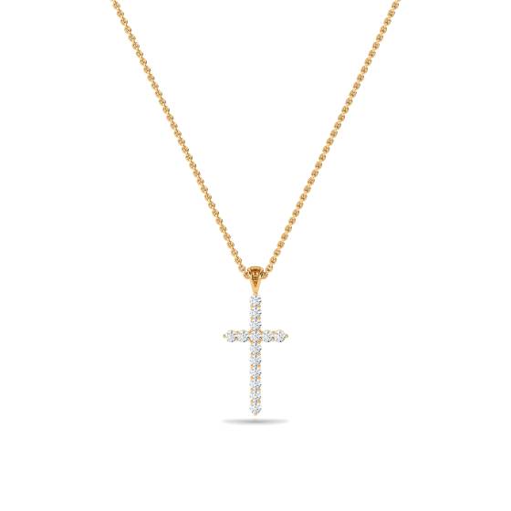 Traditioneller runder Diamant-Kreuzanhänger