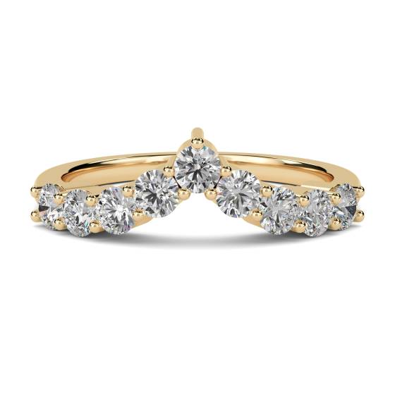 Klassischer runder Diamant-Wishbone-Ewigkeitsring