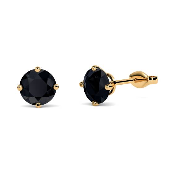 Runde Ohrringe mit schwarzem Diamanten
