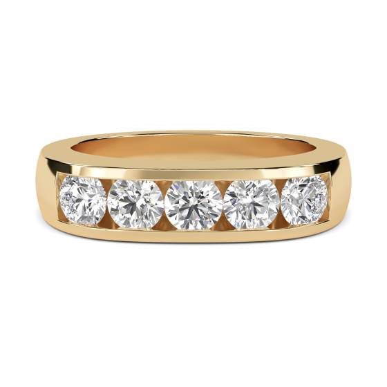 5 Stone Round Diamond Half Eternity Ring