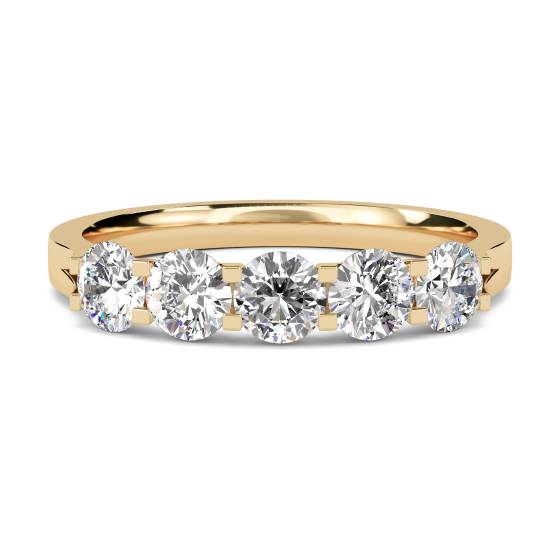 5 Stone Round Diamond Half Eternity Ring