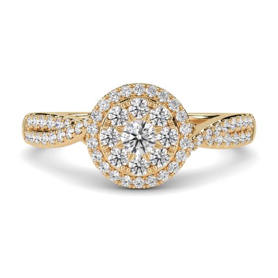 Runder Diamantcluster-Ring