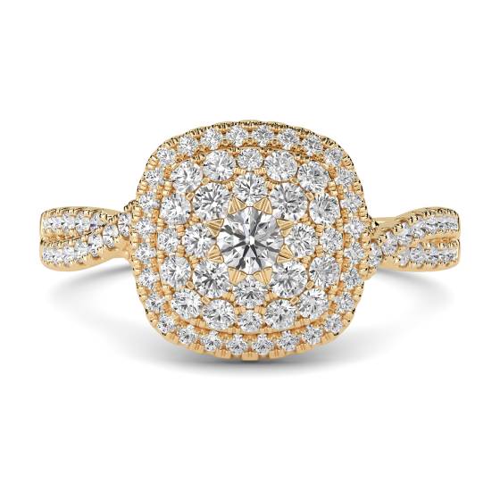 Runder Diamantcluster-Ring