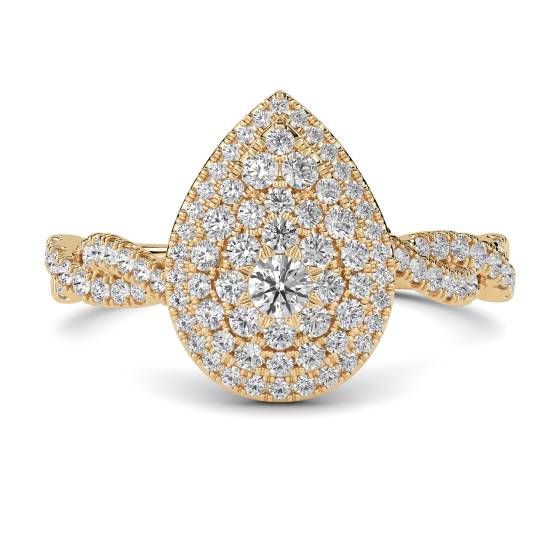 Runder Diamantcluster-Ring