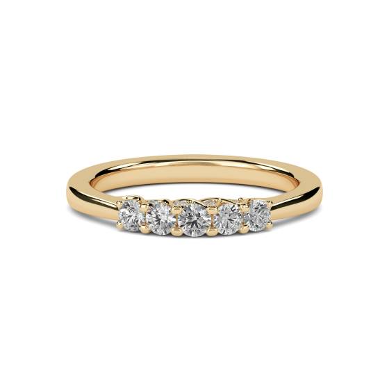 Runder Diamantring mit 5 Steinen
