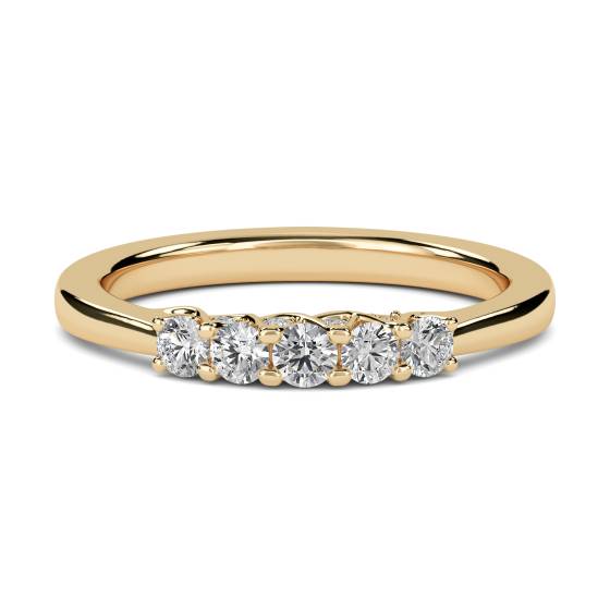 Runder Diamantring mit 5 Steinen
