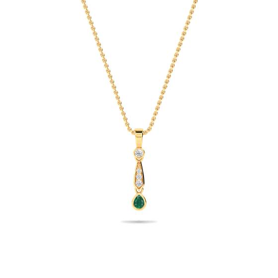 Smaragd-Drachenanhänger (0,25 ct) mit Kette