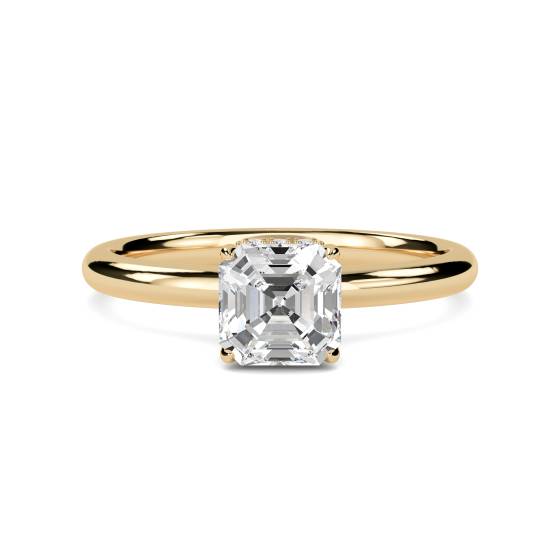 Versteckter Halo-Ring mit Asscher-Diamant