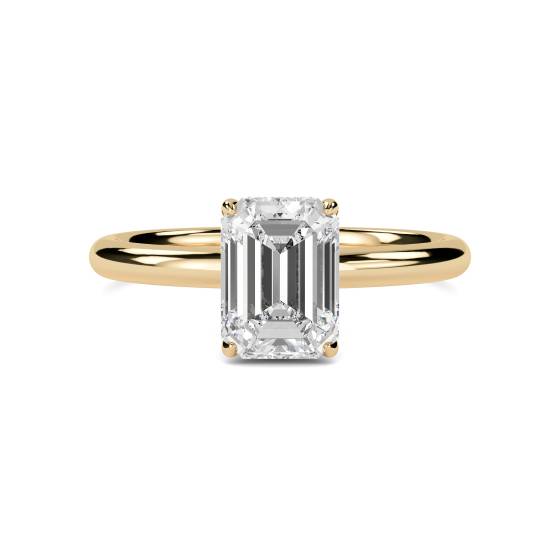 Smaragd-Diamant-Ring mit verstecktem Halo