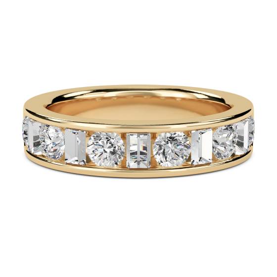 1,00 ct VS/E-F Rund- und Baguette-Naturdiamant-Ewigkeitsring