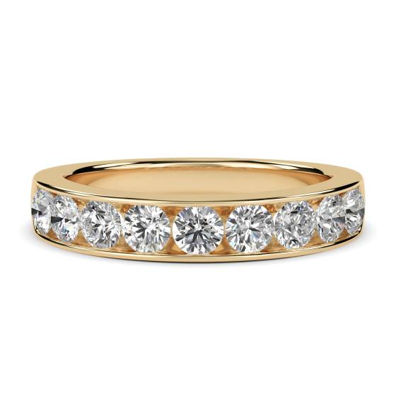 Halb-Ewigkeitsring mit 0,80 ct VS/E-F 3,5 mm rundem Naturdiamanten