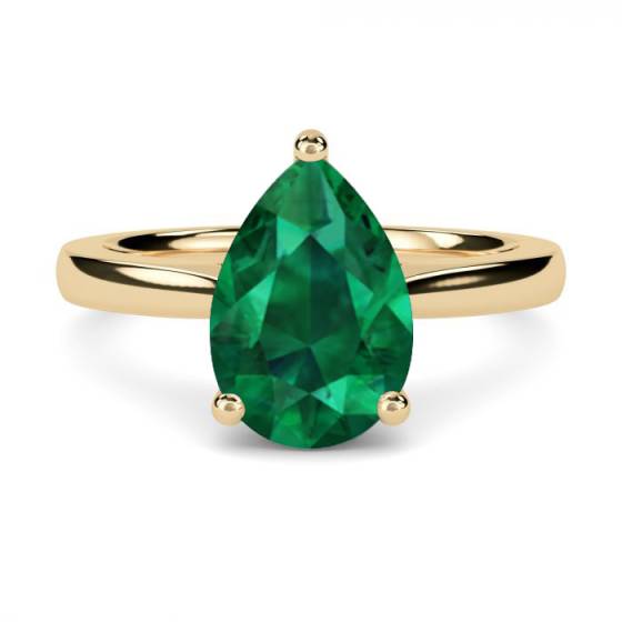 Eleganter smaragdgrüner Birnen-Solitärring