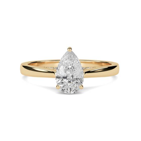 Eleganter Verlobungsring mit birnenförmigem Diamanten