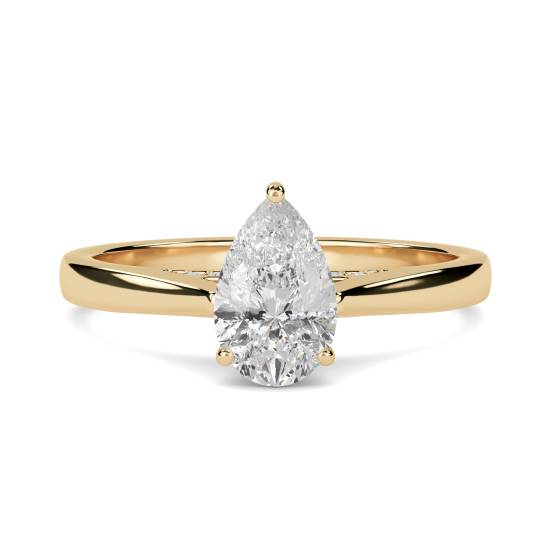 Eleganter Verlobungsring mit birnenförmigem Diamanten