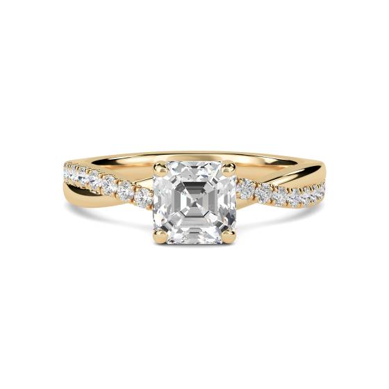 Infinity Asscher Schulter-Diamant-Verlobungsring
