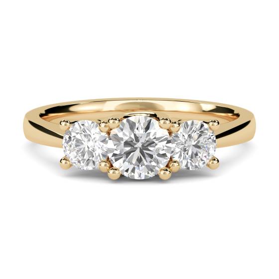 Prachtvoller Trilogie-Ring mit rundem Diamanten