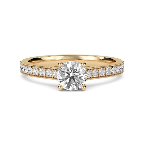 Runder Diamant-Schulter-Set-Ring