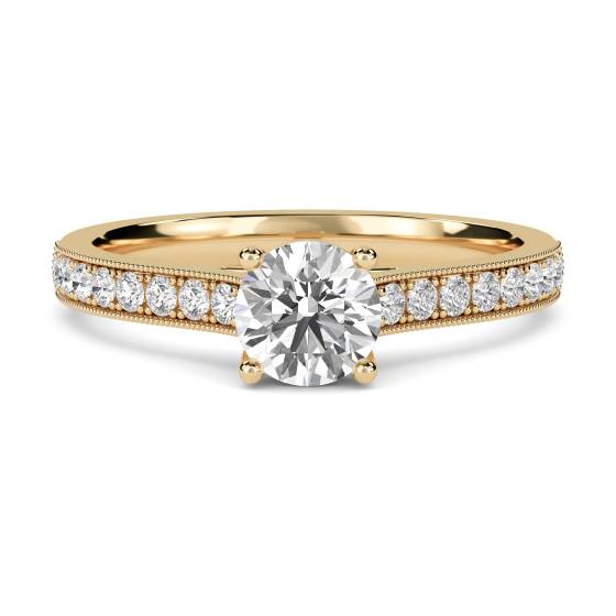 Runder Diamant-Schulter-Set-Ring