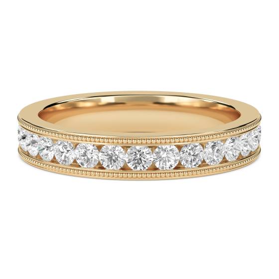 Ehering mit rundem Diamanten im VS/F-G-Schliff (1,00 ct)